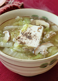 ゴロっと豆腐と白菜のスープ