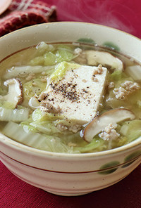 ゴロっと豆腐と白菜のスープ