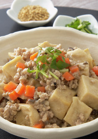 レンジで簡単！高野豆腐のそぼろ煮