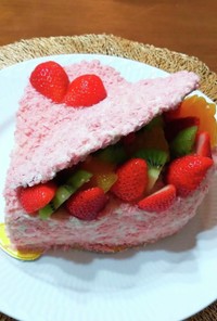 米粉活用 苺の♡バレンタインケーキRAW