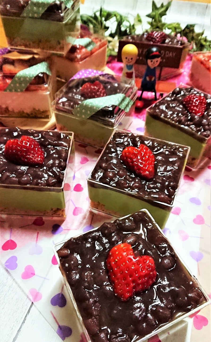 バレンタイン♥小倉まっ茶レアチーズケーキの画像