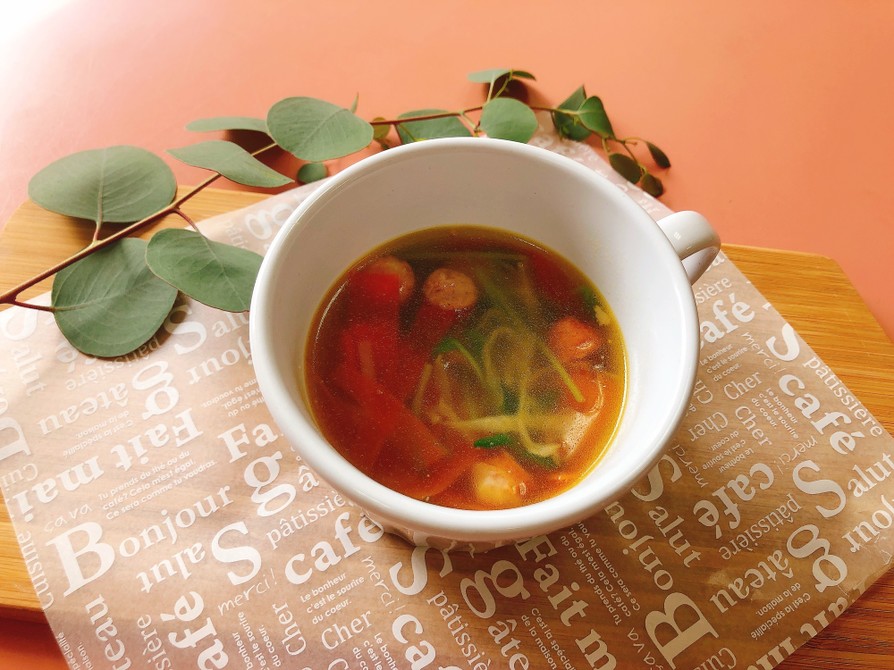 【朝食】にんじんひらひらスープの画像