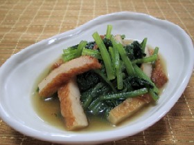 小松菜とさつま揚げの簡単煮浸しの画像