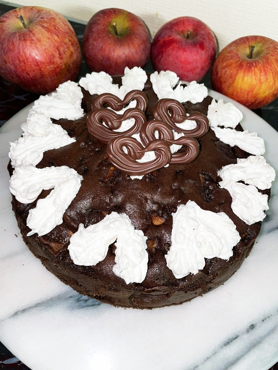 簡単りんごブラックココアケーキの画像