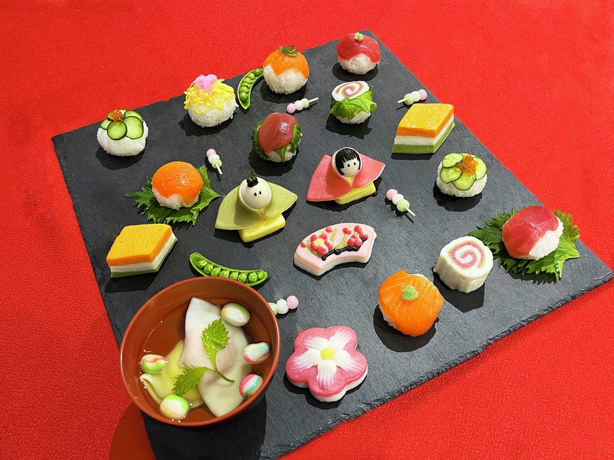 簡単♪ひなまつり❀手まり寿司プレート❀の画像