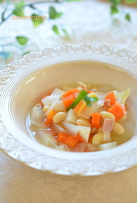 大豆と野菜たっぷり☆食べるスープ