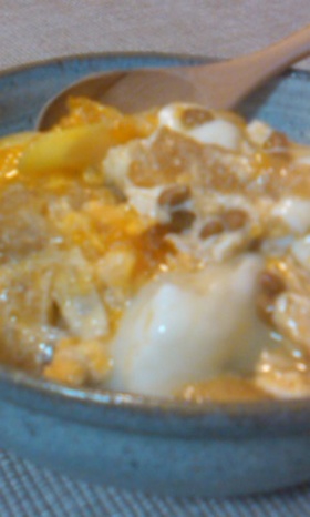 油揚げと納豆の「まめまめ兄弟丼」