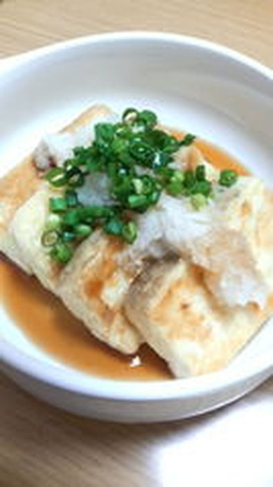 おろしポン酢の豆腐ステーキの写真
