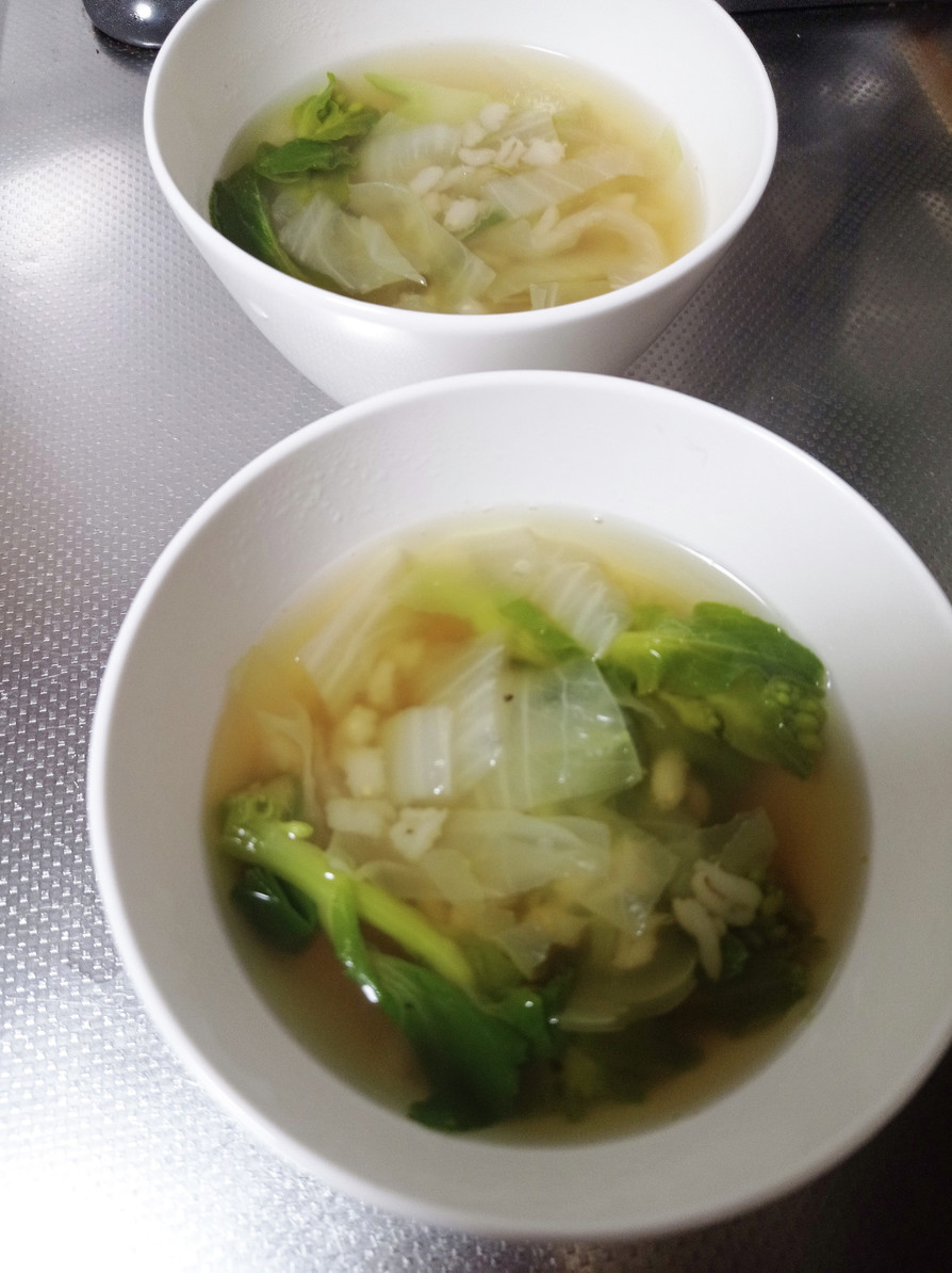 もち麦と野菜のスープの画像