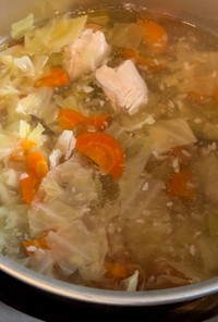 キャベツとささみの塩麹スープ