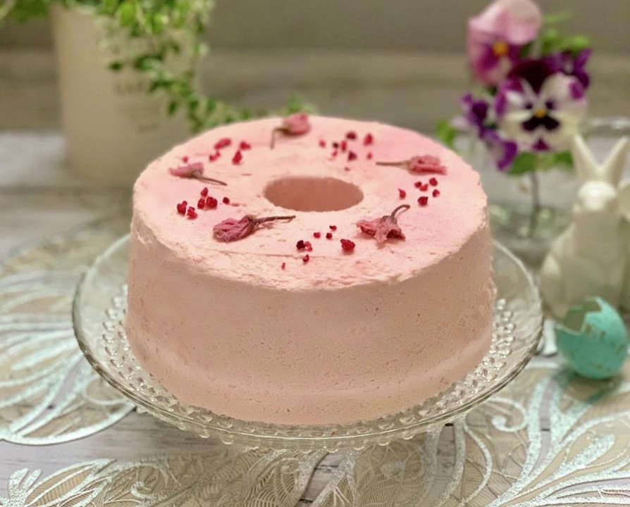 米粉で桜のシフォンケーキの画像