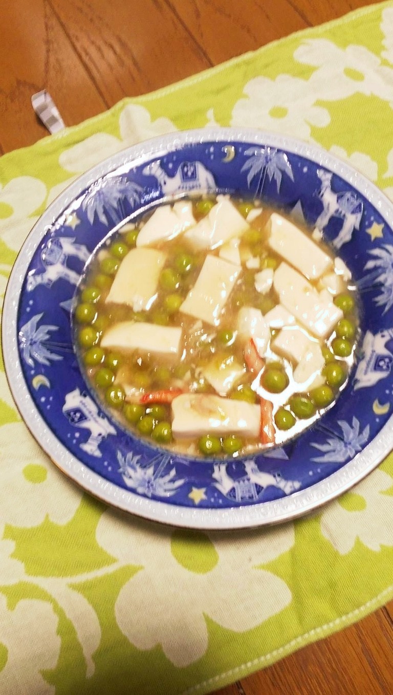 グリーンピースと豆腐のうま煮の画像