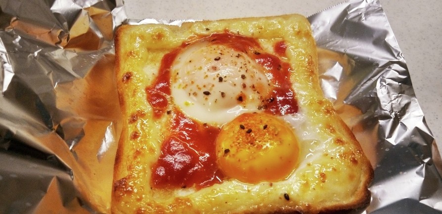 二刀流♡目玉焼き&トーストのコラボの画像