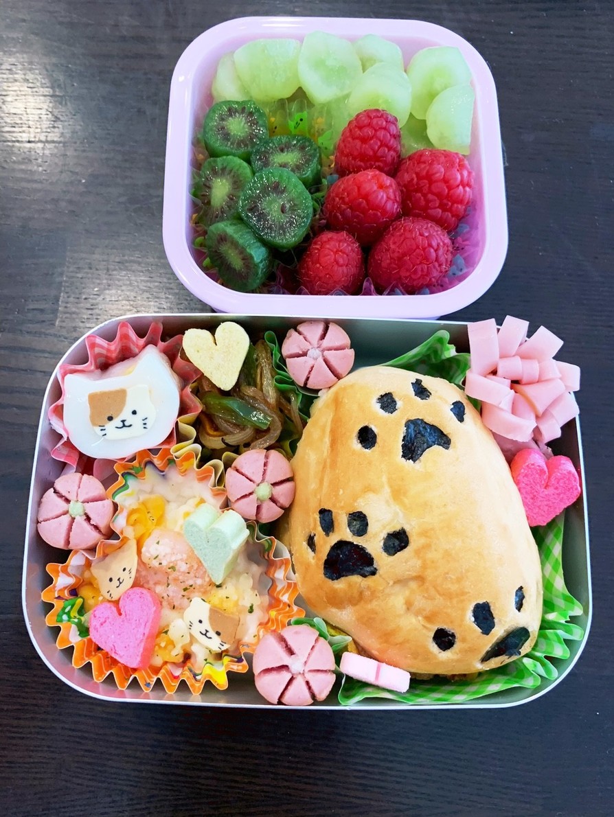 猫のパン弁当☆幼稚園保温庫用☆3歳の画像
