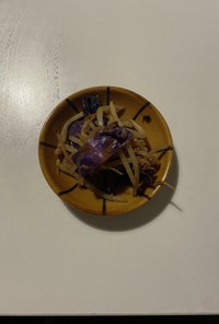 紫キャベツとモヤシのカレー炒め