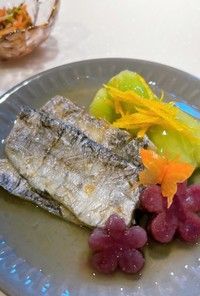 太刀魚と翡翠茄子の銀餡仕立て