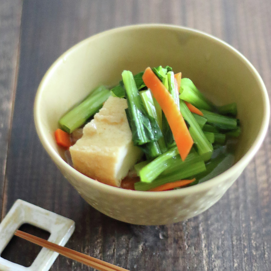 小松菜と厚揚げの煮浸しの画像