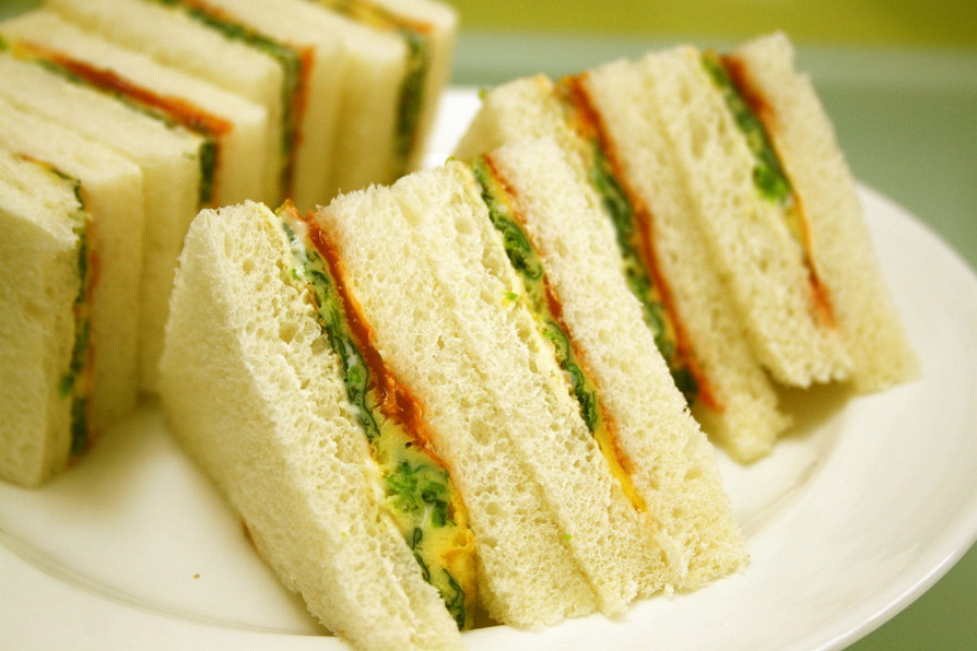 ほうれん草と卵のサンドイッチ☆の画像