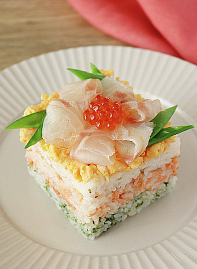彩り寿司ケーキの写真