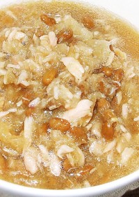 ツナ缶と大根おろし納豆（まぐろ油漬け）