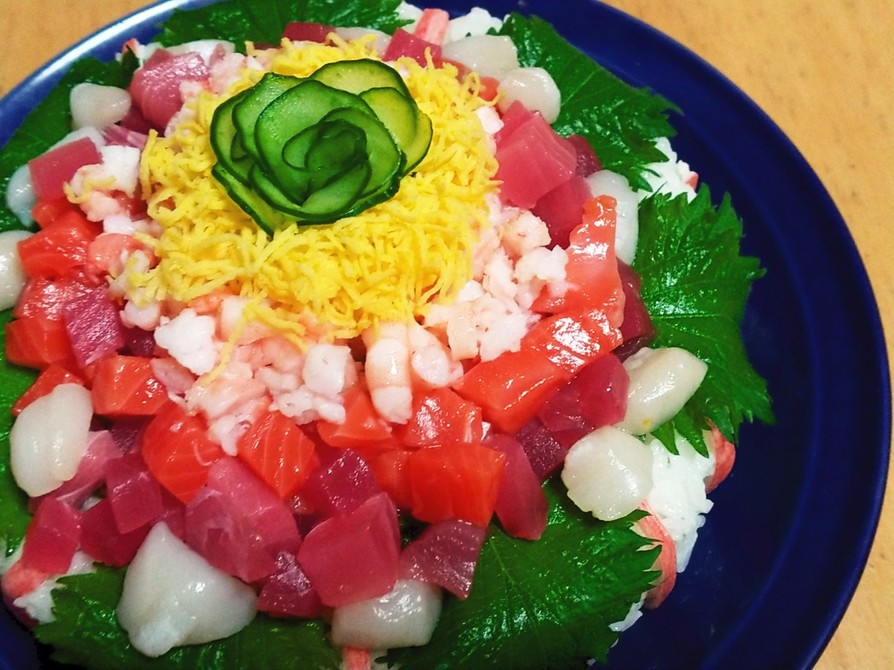 簡単豪華☆海鮮ちらし寿司ケーキの画像