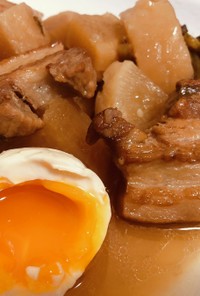 豚バラブロック・大根の煮物と味付け半熟卵