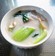 チンゲン菜とハムの豆乳スープ