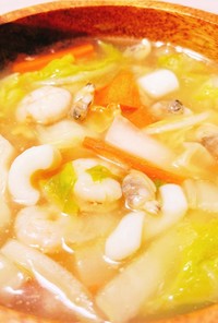 シーフードミックスで♡簡単海鮮中華スープ