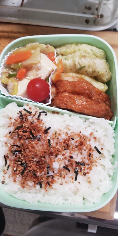 お弁当に、白身魚の米粉で天ぷら～の写真
