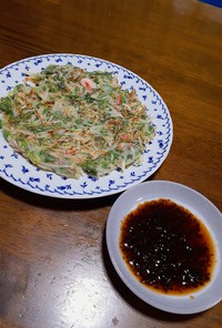 お米で作ったチヂミ粉の水菜チヂミ