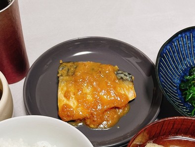 レンジで鯖の味噌煮の写真