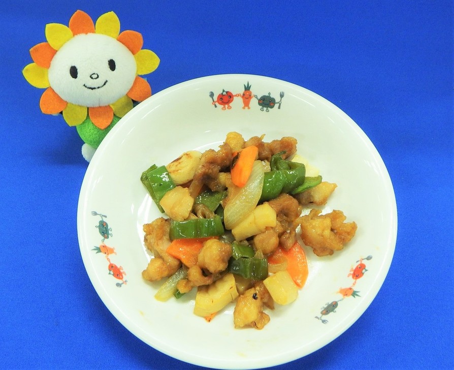 野菜たっぷり酢鶏★尾張旭市学校給食の画像