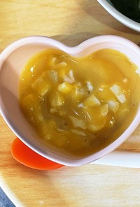 豆腐とかぼちゃ豆乳ポタージュ離乳食〜冷凍