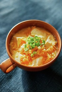 豆腐とたまごのしょうがスープ