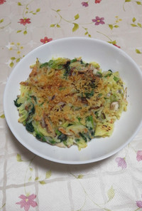 小松菜椎茸と焼そば麺入り米粉チヂミ