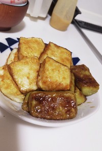 豆腐と生麩の甘辛炒め