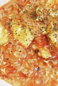 冷やご飯で簡単☆鶏胸肉のトマトリゾット