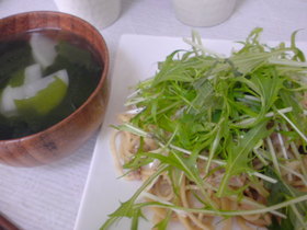 ツナと水菜のパスタ