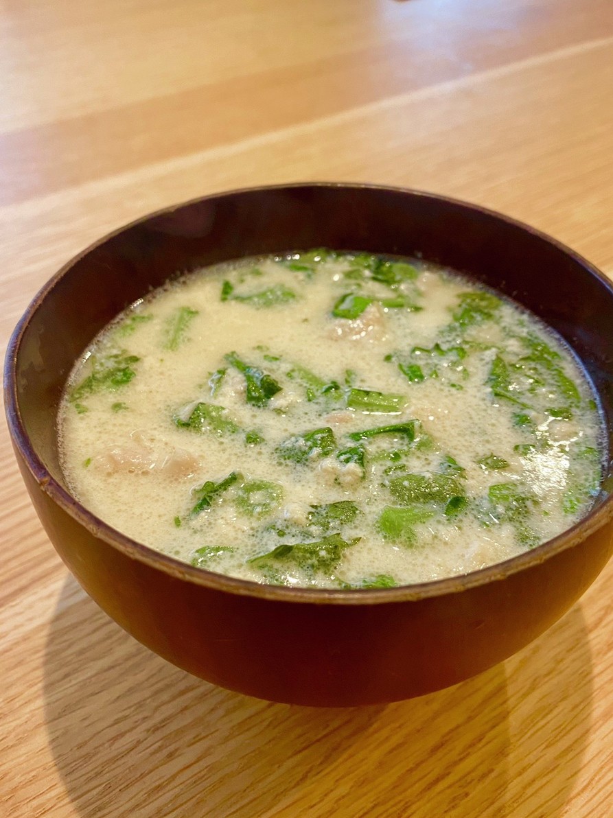 豚肉春菊の豆乳スープの画像