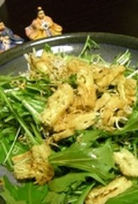水菜とお揚げ・しらすの和風カリカリサラダ
