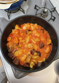 鶏と茄子のトマトクリーム煮