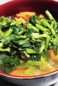 緑黄色野菜の疲労回復味噌汁