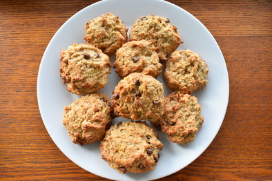 米粉とオートミールのチョコチップクッキーの写真
