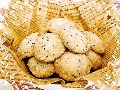 ザックザクの米粉ごまクッキーの写真