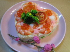 ひなまつり❀三段ケーキちらし寿司✿