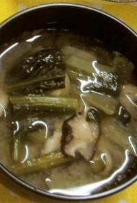 小松菜と椎茸のみそ汁
