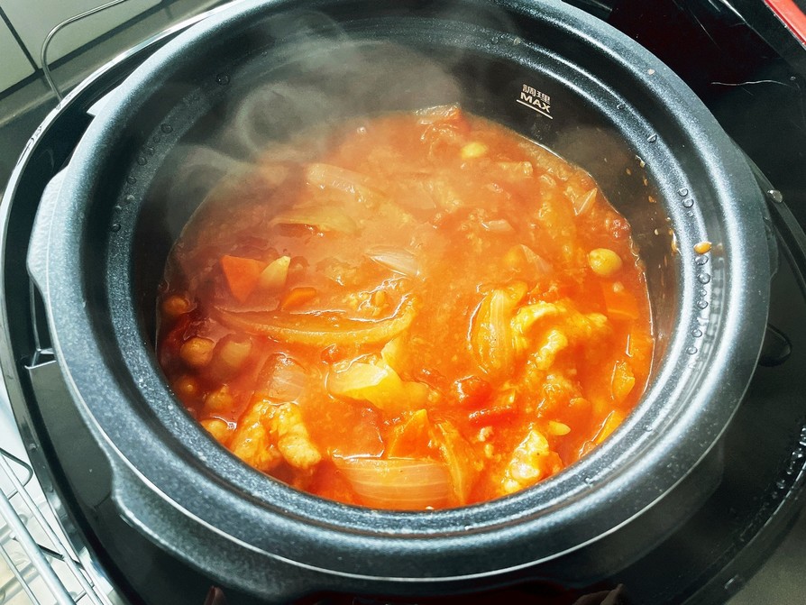 電気圧力鍋で簡単!!手羽元のトマト煮の画像