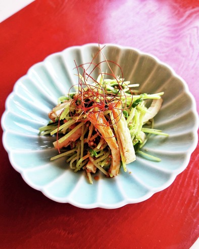 あと1品♪ 豆苗と竹輪の胡麻ポン酢和の写真