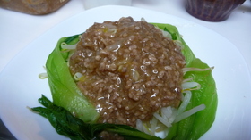 もやしのひき肉あんかけ