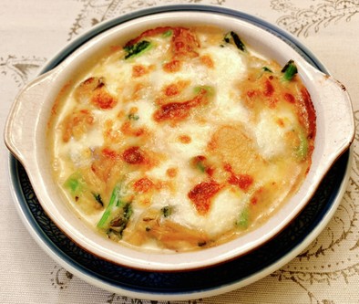 冷凍牡蠣と青菜のモッツァレラグラタン♪の写真